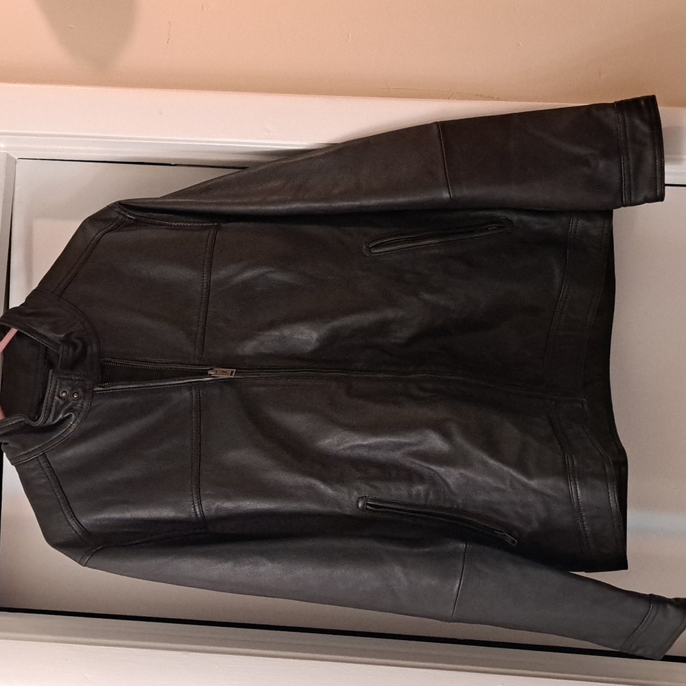 Rodd&Gunn  Cromwell Mens Deep Brown  Chocolate Brown Soft Leather Jacket EUC szL